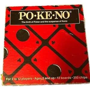 Vintage PO-KE-NO Poker-Keno 12 Board Set Game